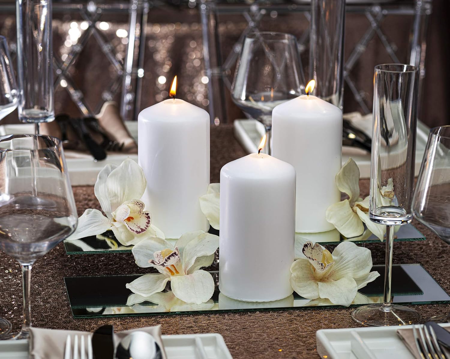 BOLSIUS Unscented White Pillar Candles Set 12 Count 2.7 x 5.1 Inches 43 Hour Burn Time - Image 3