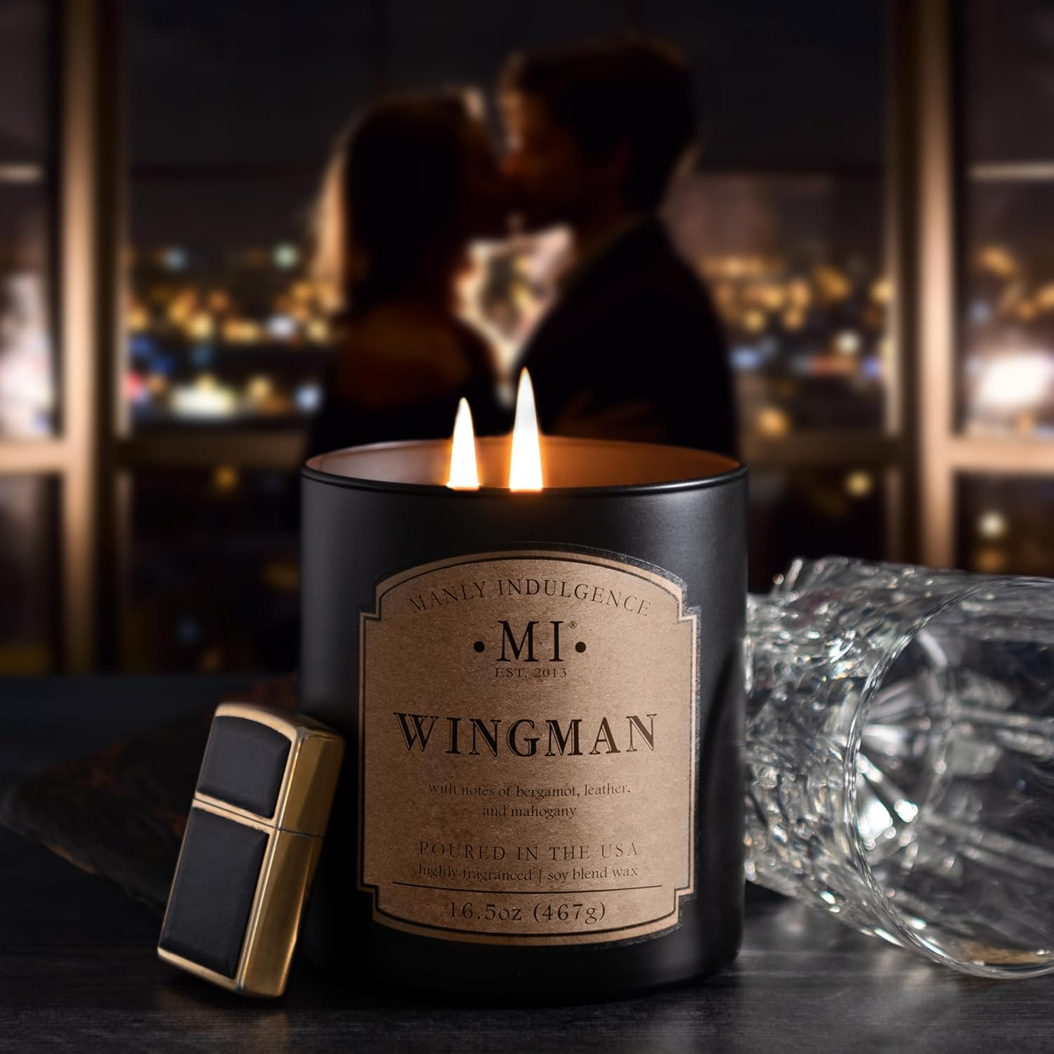 Manly Indulgence Wingman 2 Wick Soy Wax Candle, 16.5 oz, 60 Hour Burn - Image 11