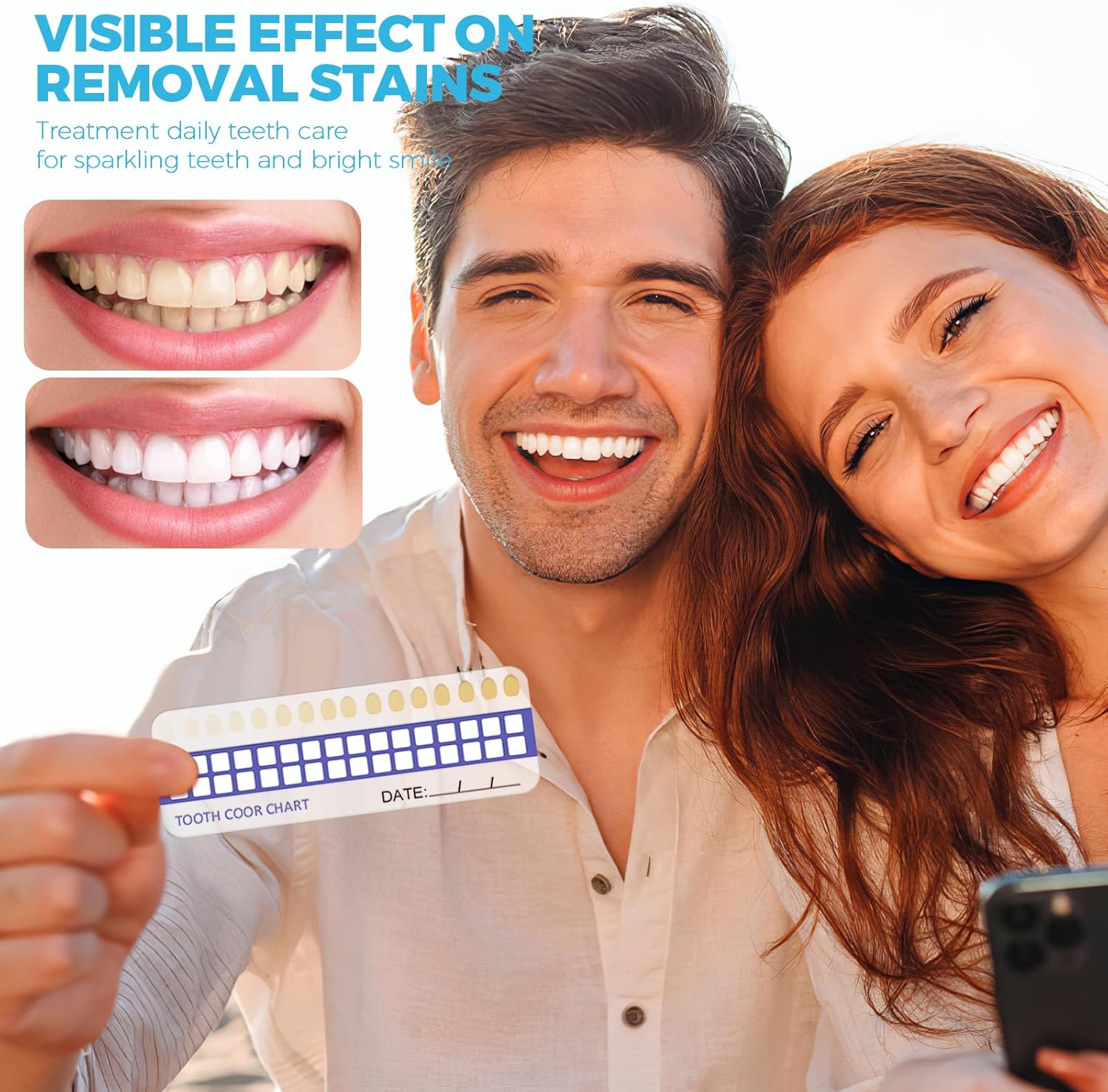 Teeth Whitening Kit for Sensitive Teeth - 16 LED Light - 30 Min Professional Non-Sensitive Fast Teeth Whitener with 3 Carbamide Peroxide Whitening Gel and Shade Guide - Pink - Image 2