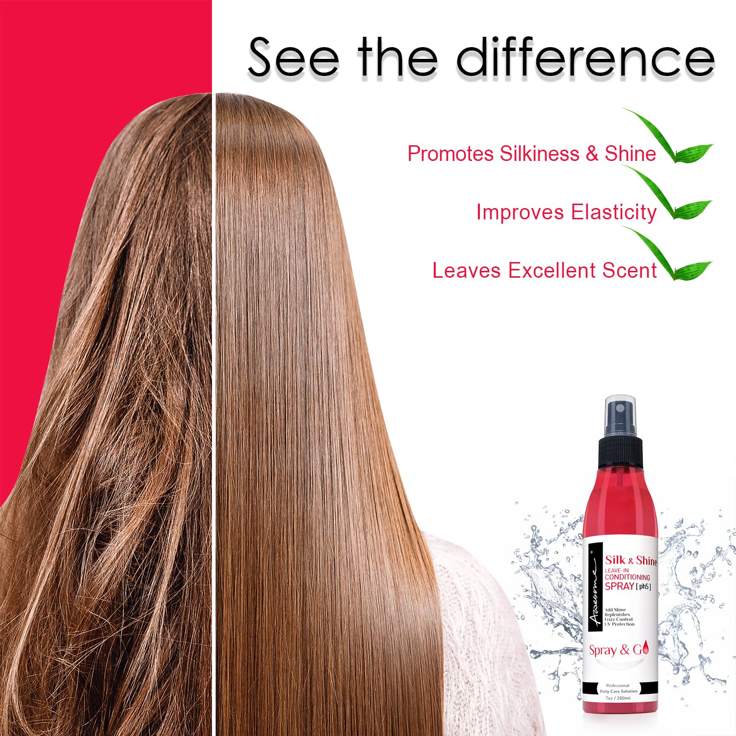 Awesome Silk & Shine Leave in Conditioner Spray, pH5, Detangles & Replenishes, Leaves Excellent Scent, Anti-Frizz, Provides Extra Moisture & Freshness Feeling, UV Protection, 7 fl oz - Image 6