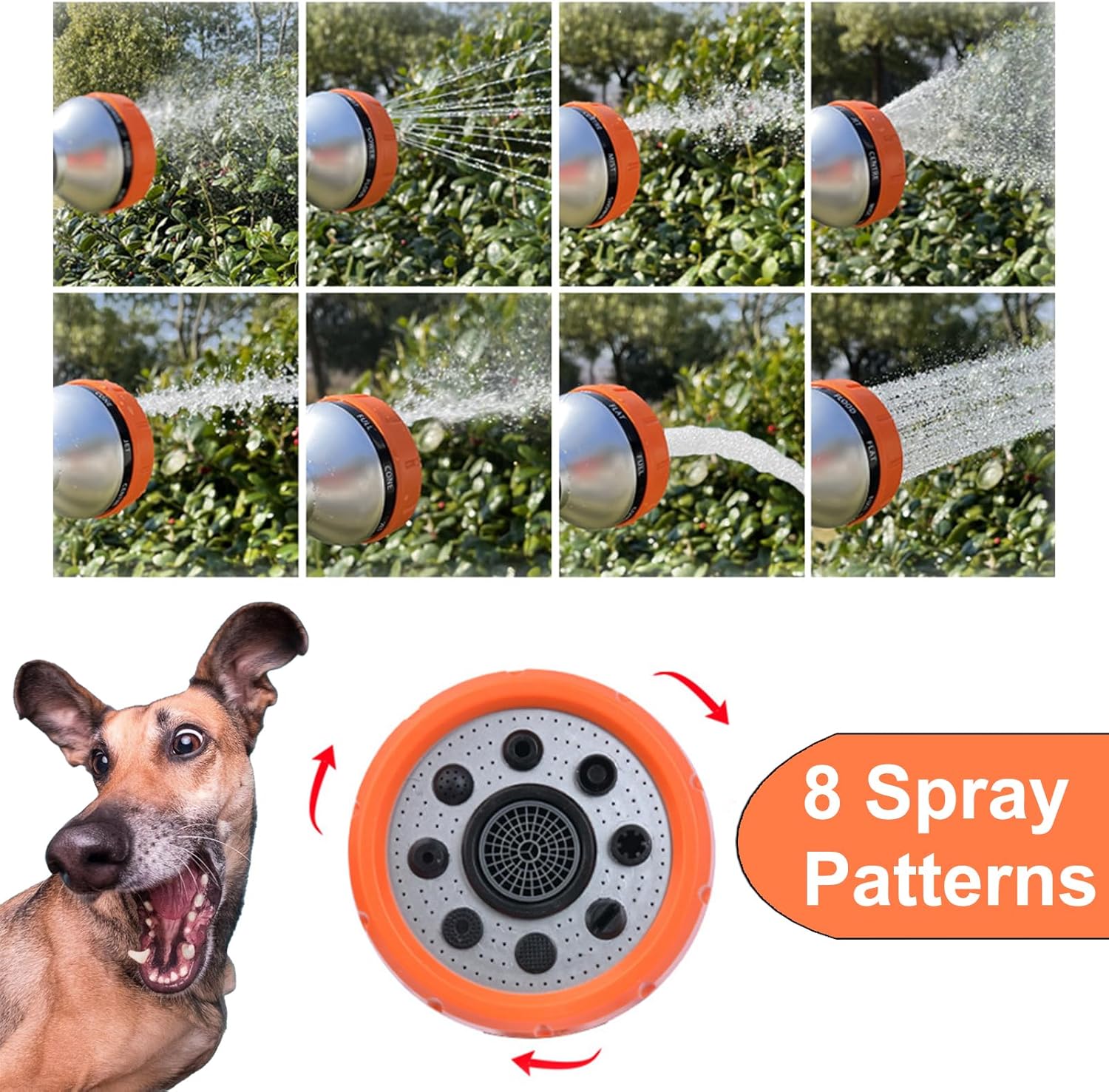 8-in-1 Dog Shower Sprayer with Built-in Soap Dispenser and Gentle Brush Attachment - Image 3