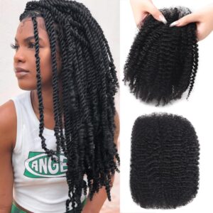 Afro Kinkys Bulk Human Hair 14 Inch 45g±5g/Pack for Dreadlock Extensions,Repair Locs, Twists and Braids Afro Kinky Curly bulk 100% Human Hair Natural Black Color (Natural Black, 14 inch)