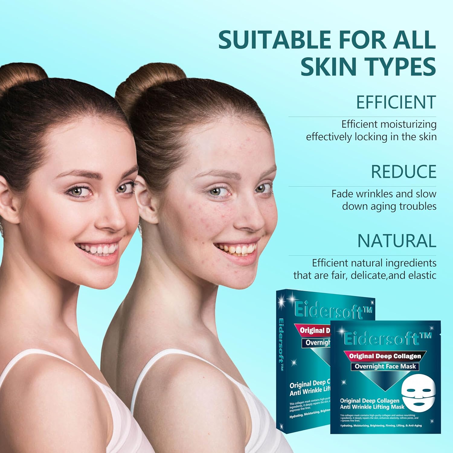 Original Deep Collagen Anti-Wrinkle Lifting Face Mask - Hydrating & Moisturizing Overnight Mask with Retinol, Niacinamide, Hyaluronic Acid - Skin Repair & Firmness - Fine Lines & Wrinkles Treatment - Image 6