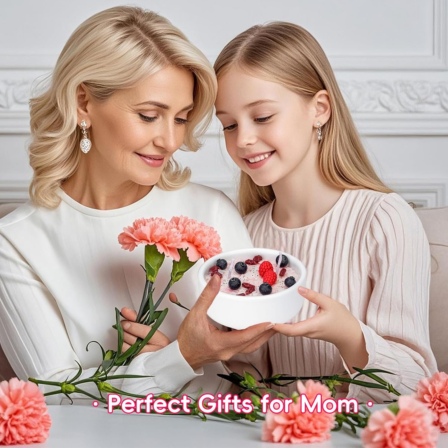 Soy Candle Fruit Yogurt Bowl with 2 Wicks - Blueberry Raspberry Cranberry Scent Gift - Image 4