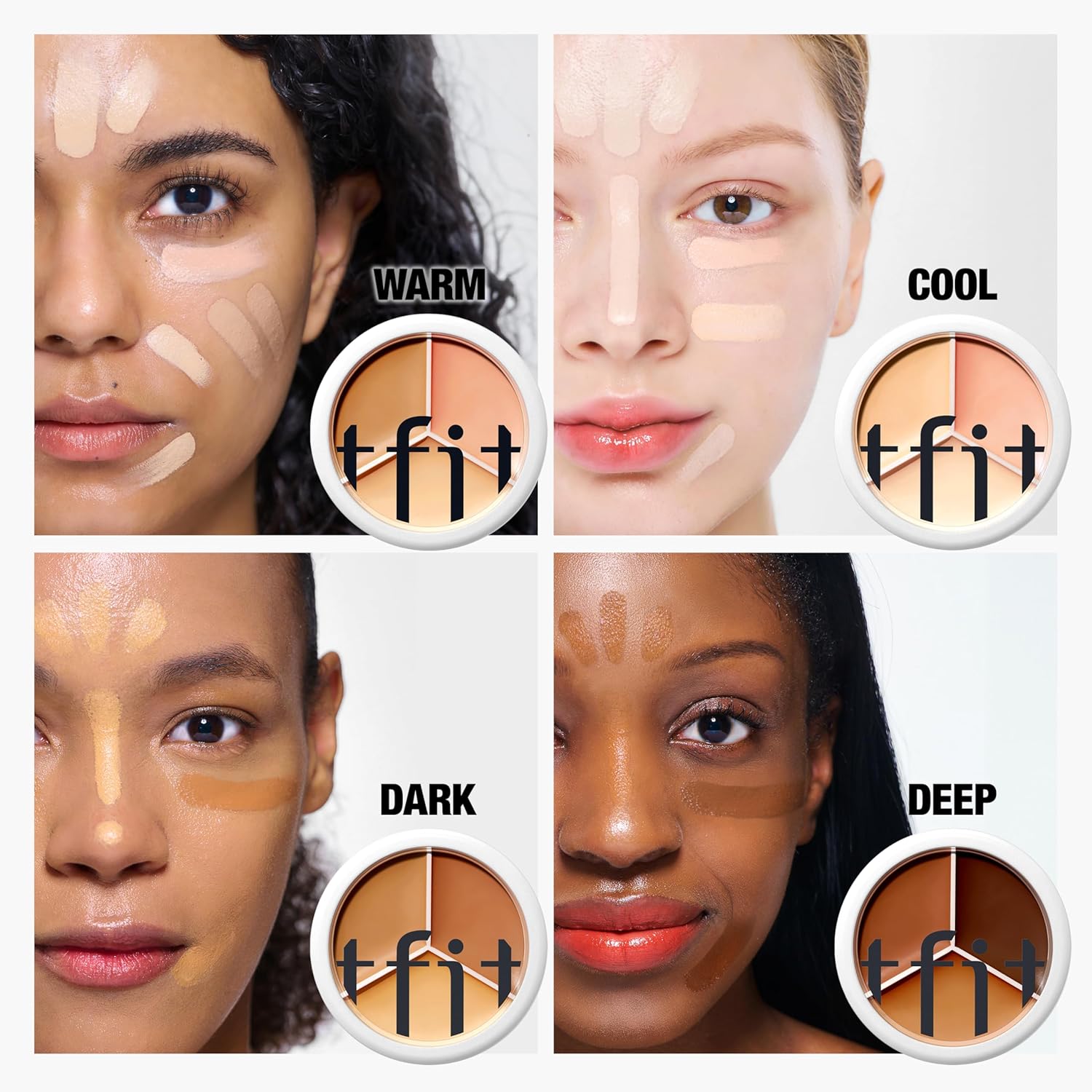 Multi-Use Pot Concealer - Triple Palette | High-Pigmented, Full Coverage & Crease-Proof | Korean Concealer for Dark Circles, Redness & Blemishes (03 Cool, 0.52 Oz) - Image 6