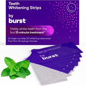 BURST Sensitive Teeth Friendly Whitening Strip Kit (Mint + Coconut) | 10 Treatments with No-Slip Grip | Visible Results in Just 15 Minutes