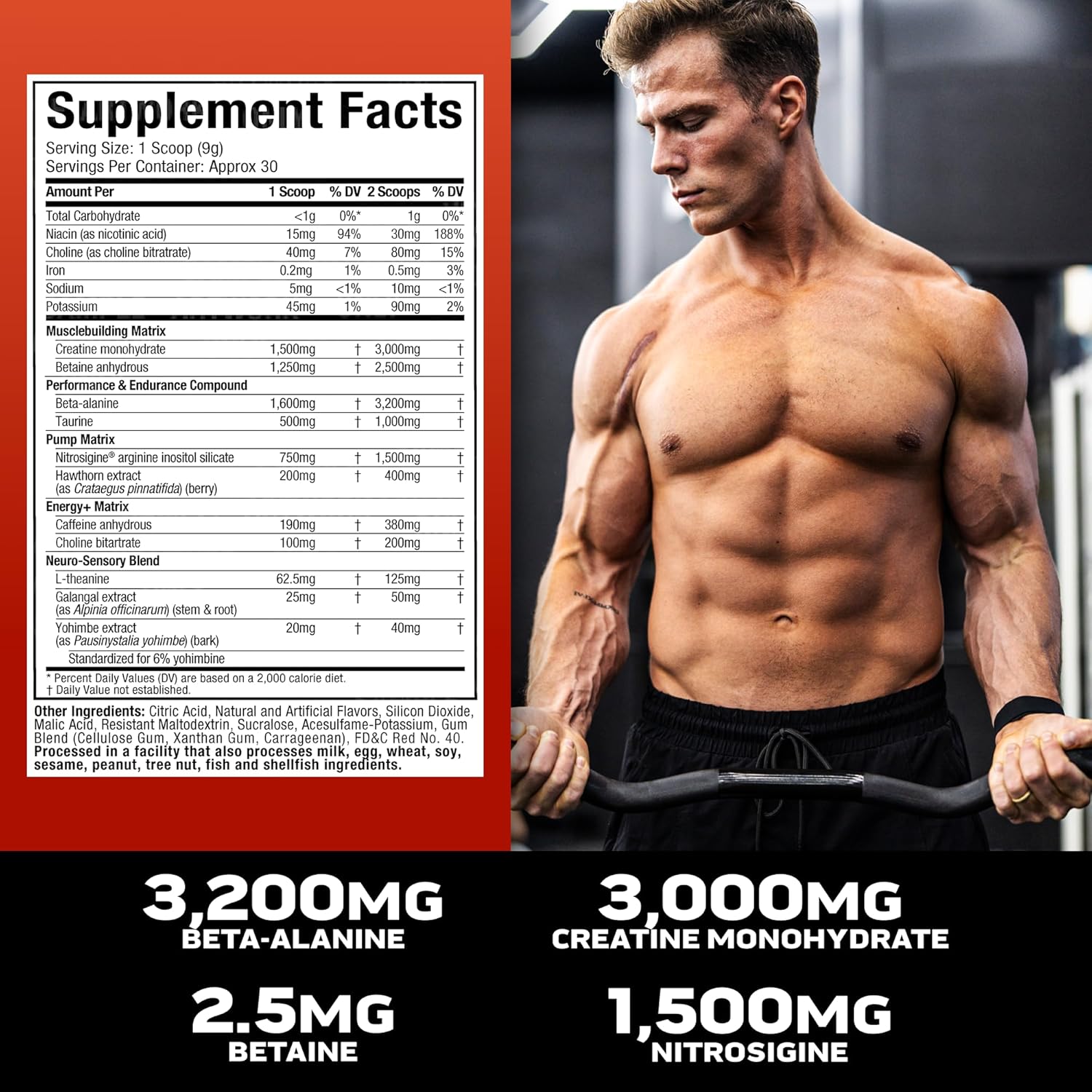 MuscleTech Pre-Workout Powder, Vapor X5 - Sports Nutrition Muscle Building Supplements for Women & Men - Intense Muscle Pump Energy Powder Drink Mix - Miami Spring Break, 272g (30 Servings) - Image 4