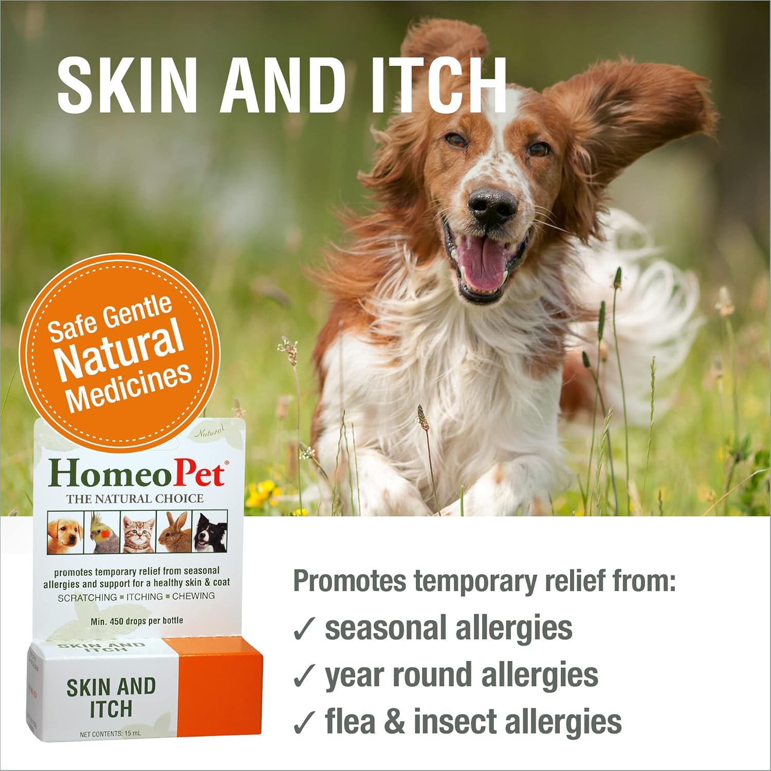 HomeoPet Skin and Itch Relief Natural Soothing Drops for Dogs and Cats, 15ml - Image 2