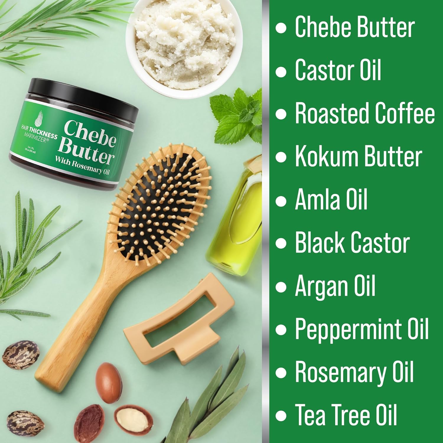Chebe Rosemary Oil Hair Butter for Growth, Thickening, Moisturizing and Strengthening - 2oz Vegan Hair Grease for Men and Women, Scalp Treatment for Dry, Brittle Hair - Image 5