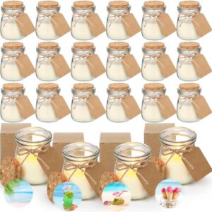 MTLEE 24 Pcs Jars Candle Scented Candle Gift Natural Wax Candles with DIY Tag Card for Spring Winter Wedding Baby Shower Party Favors Decor (Ocean Breeze/Mojito/Coconut/Vanilla Ice Cream)
