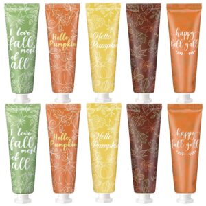 10 Pcs Fall Hand Cream Bulk for Women, Employee Appreciation Gift, Pumpkin Hand Lotion, 30ml Natural Botanical Fragrance Mini Cream for Chapped Travel Work Team Staff Autumn Thanksgiving Day