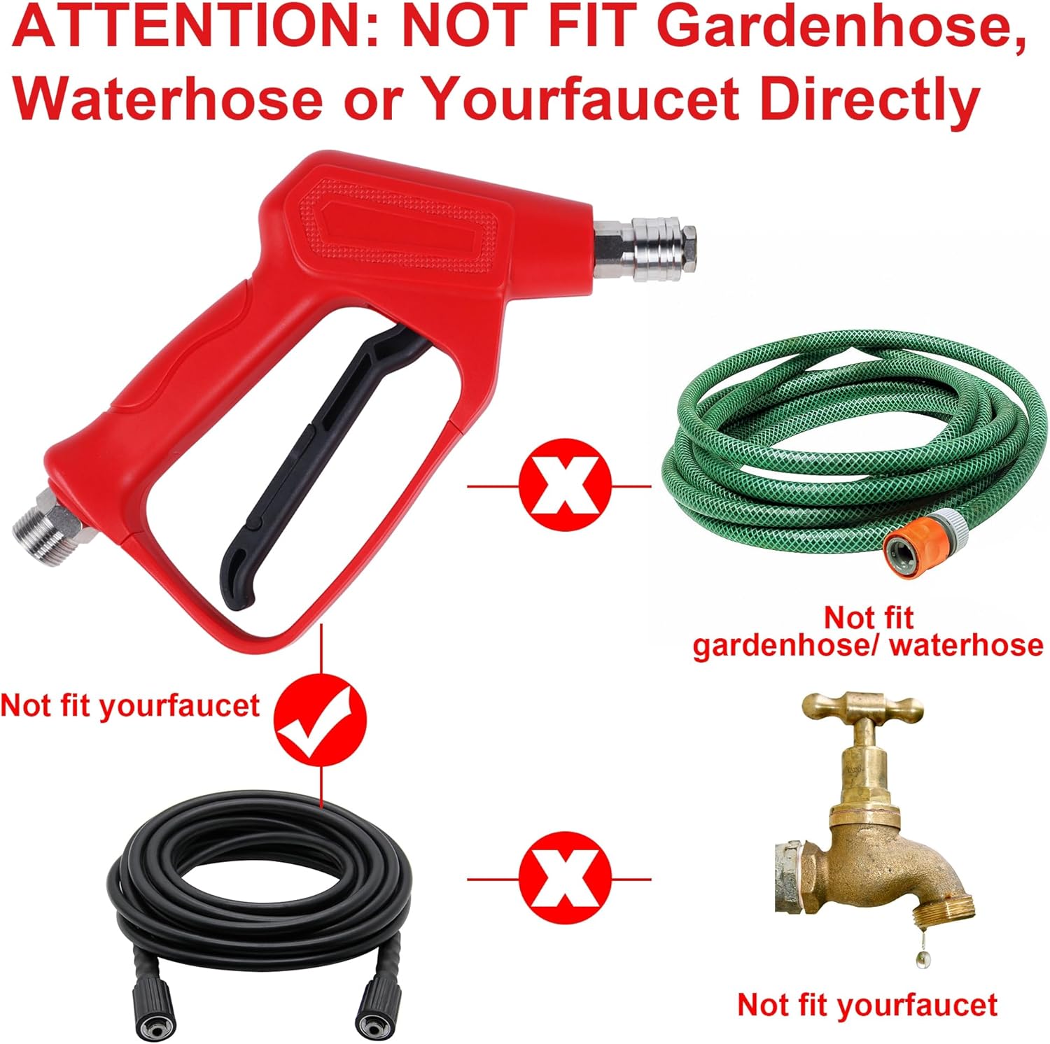 Biswing 4000 PSI Pressure Washer Gun Kit with 1 Liter Foam Cannon and 5 Nozzle Tips - Image 5
