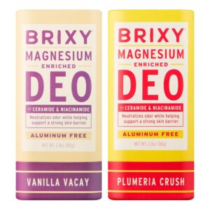 BRIXY Magnesium Deodorant, Effective Odor Control With Ceramide & Niacinamide For Skin Health, Aluminum Free, Baking Soda Free, Sensitive Skin Deodorant, Vegan, Plastic Free