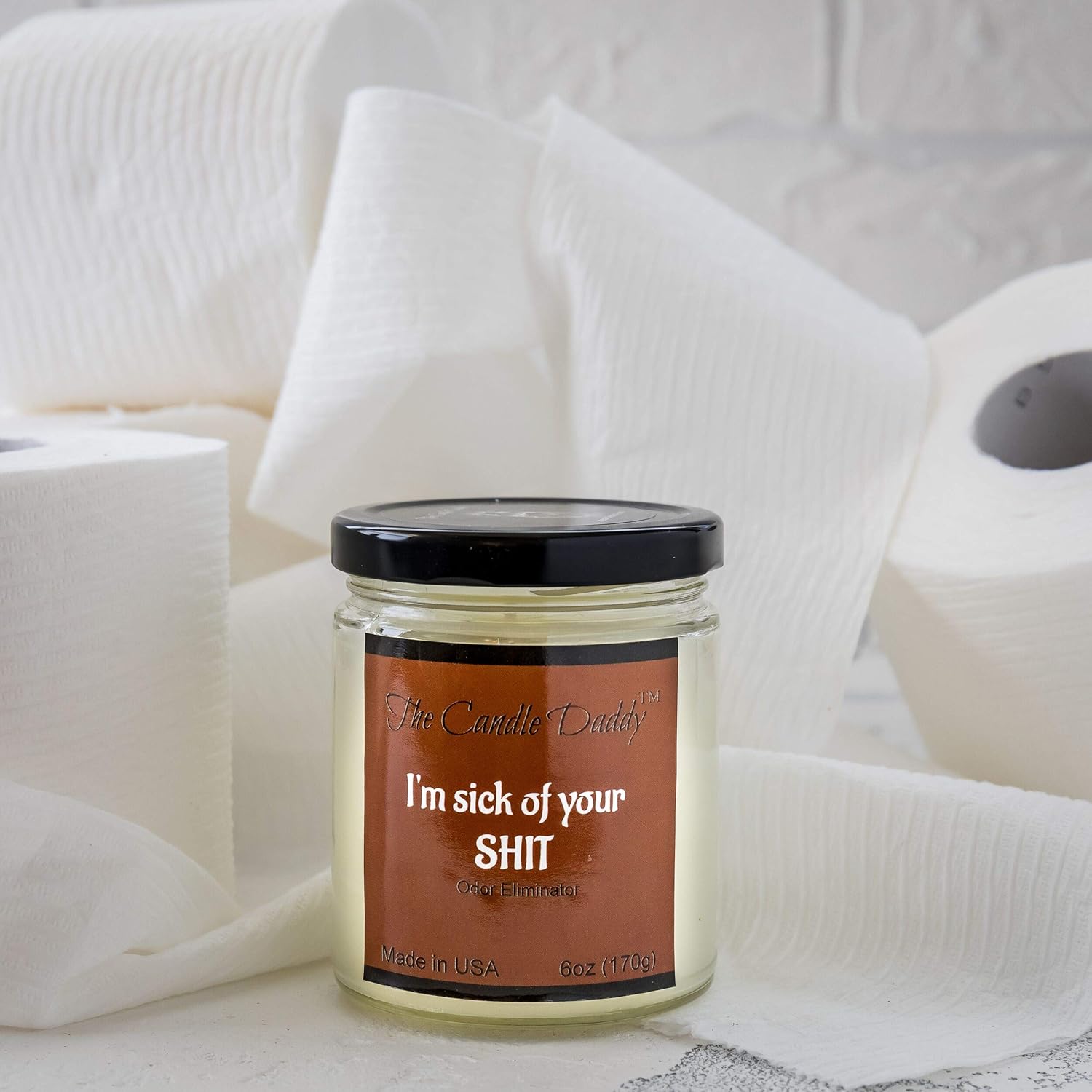 The Candle Daddy 6 oz "I'm Sick of Your Shit" Candle Fresh Scent 40 Hour Burn Time - Image 2