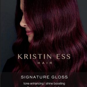 Kristin Ess Signature Hair Gloss Treatment - Brightening and Toning Glaze for Unisex/Women's Hair in 1 Application - Wild Berry