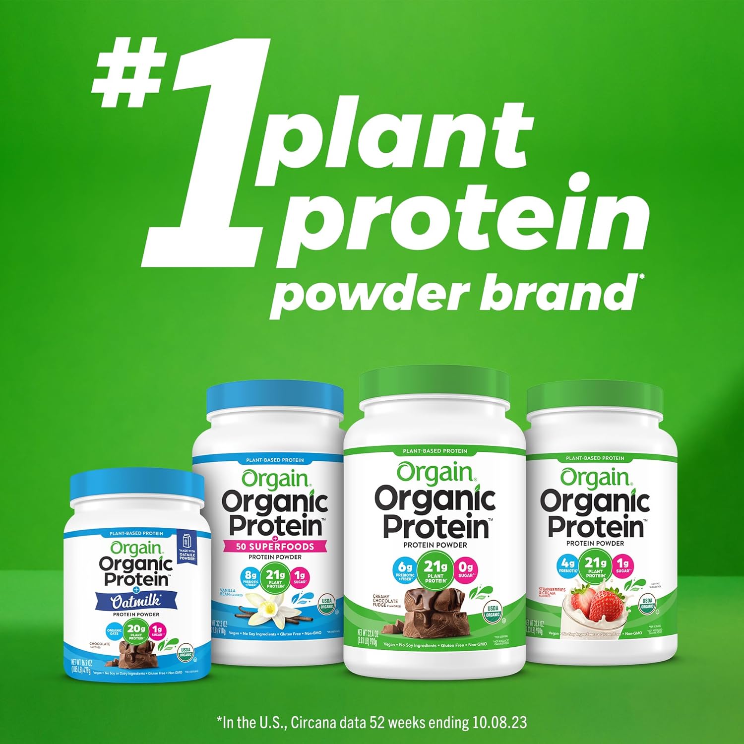 Orgain Organic Vegan Protein Powder Strawberries Cream 2.03 Lb 21g Protein Gluten Free No Sugar Added - Image 4