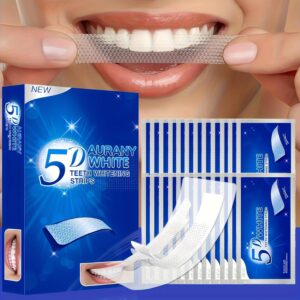 5D Sensitive Teeth Whitening Strips 21Pairs (42Strips) - Professional Enamel-Safe Formula, Fast Stain Removal for Coffee Drinkers & Smokers, Sensitivity-Free Whitening Kit