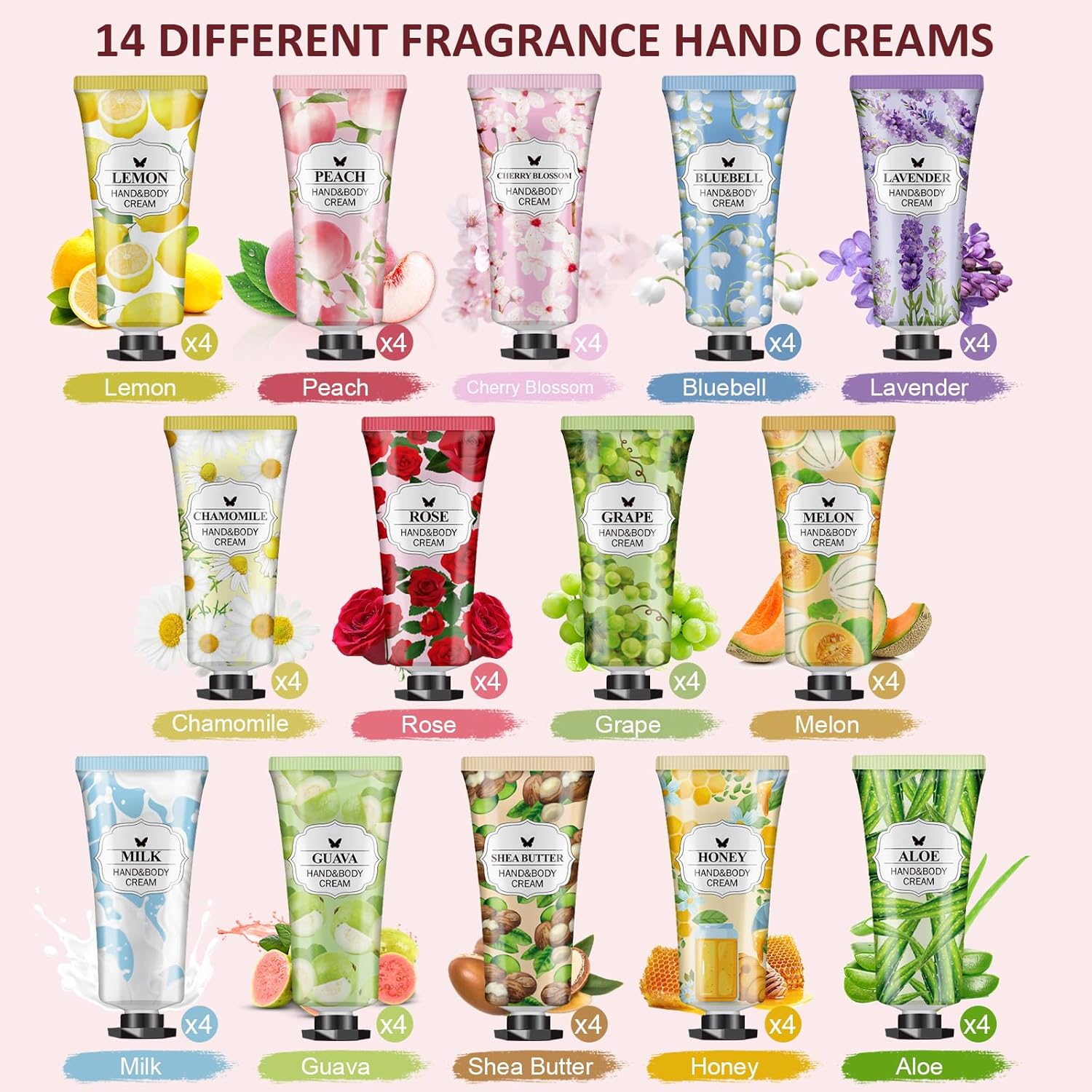 VESPRO 56-Pack Travel Size Hand Cream Gift Set for Women Dry Cracked Hands - Image 3