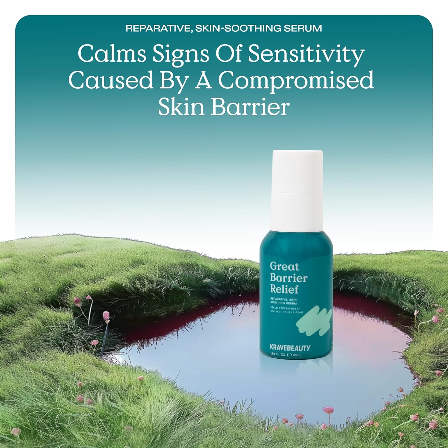 KraveBeauty Great Barrier Relief, Soothing Skin Barrier Repair Serum, Contains Tamanu Oil to Soothe and Calm Redness, For All Skin Types, Vegan & Cruelty Free, 1.52 fl oz - Image 4