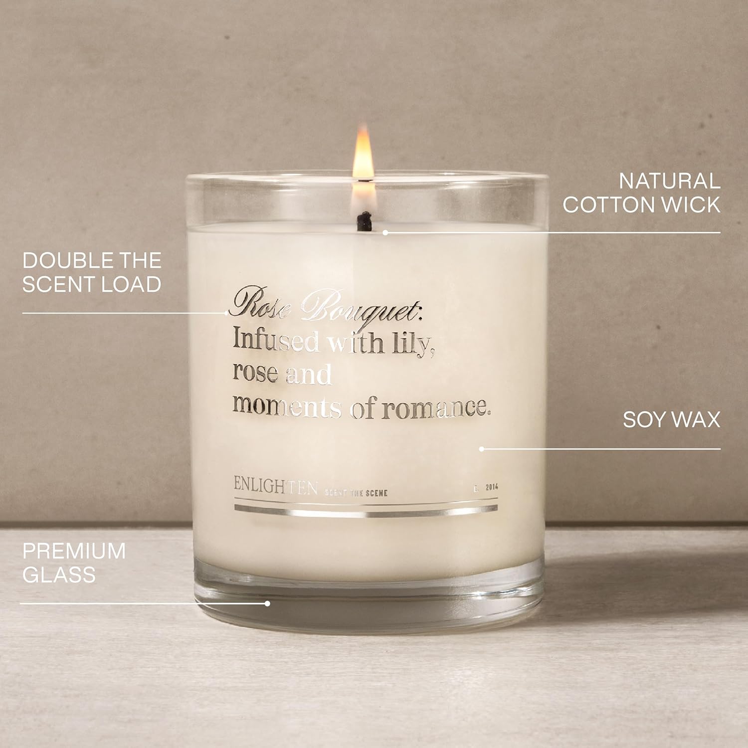 Enlighten Rose Bouquet Candle | Luxurious Rose, Lily & Marigold Scent | Double Scent Load for Enhanced Aroma | Eco-Friendly, Hand-Poured Soy Wax | 12oz Glass Tumbler | Made in USA - Image 9