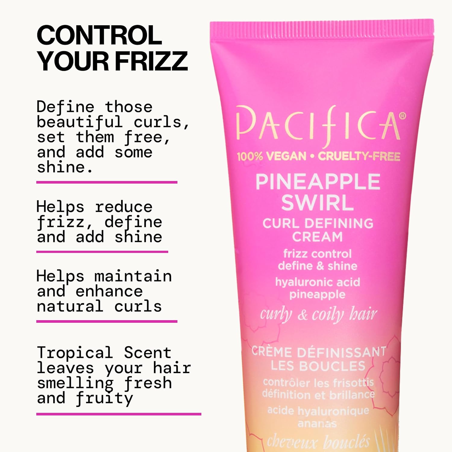 Pacifica Beauty Pineapple Curls Vegan Silicone-Free 3-Step Curly Hair Care Kit - Image 5