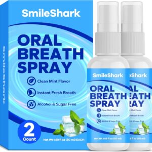 Fresh Breath Spray (2 Pack), Mouth Moisturizer for Dry Mouth, Long Lasting Mint Flavor, 1.69 oz Travel Size, Alcohol-Free & Sugar Free, Natural Ingredients for Bad Breath Instant Fresh