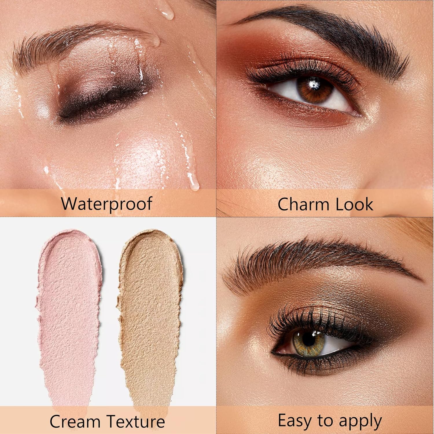 Shimmer Cream Eyeshadow Stick, Eye Brightener Stick Glitter Eyeshadow Crayon Pencil with Soft Smudger, Long Lasting Waterproof Highlighter Eye Shadow Makeup (06 Rose Red Shimmer) - Image 5