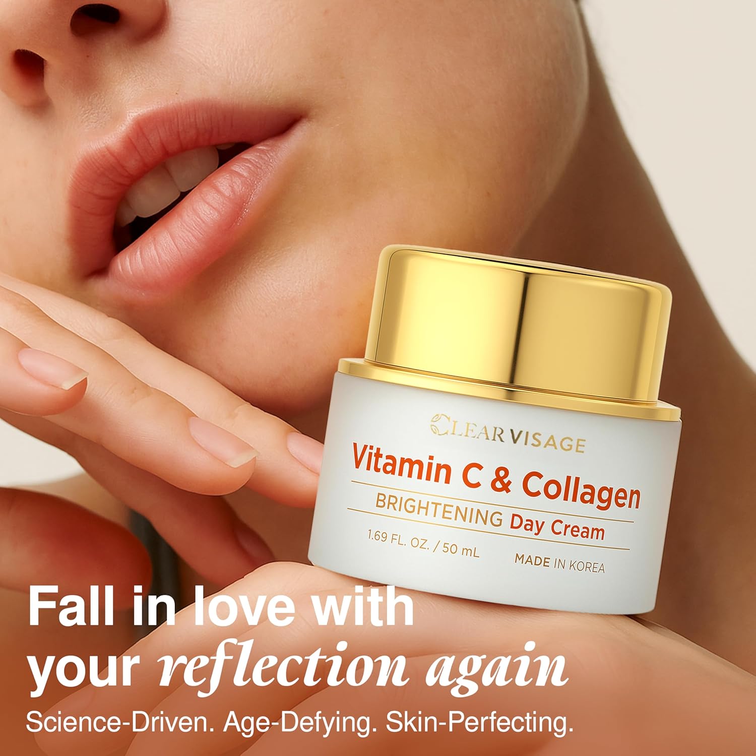 Vitamin C Moisturizer For Face - Dermatologist Tested, with Collagen - Anti-Aging Face Cream, Ultra Hydrating, Brightning, Fine Lines & Wrinkles Treatment - Clean Beauty, Korean Skin Care - Image 2
