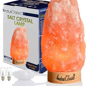 LN-02 Himalayan Pink Crystal Rock Salt Lamp 4~7 lbs with Dimmer Control Switch, Quality Gift Packaging