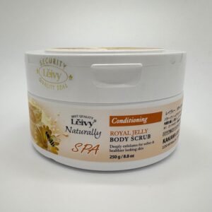 Royal Jelly Body Scrub–Gently Exfoliates and Nourishes the Skin, Leaves Body Smooth, Soft, Helps Reduce Chicken Skin Bumps, 8.8oz/250g
