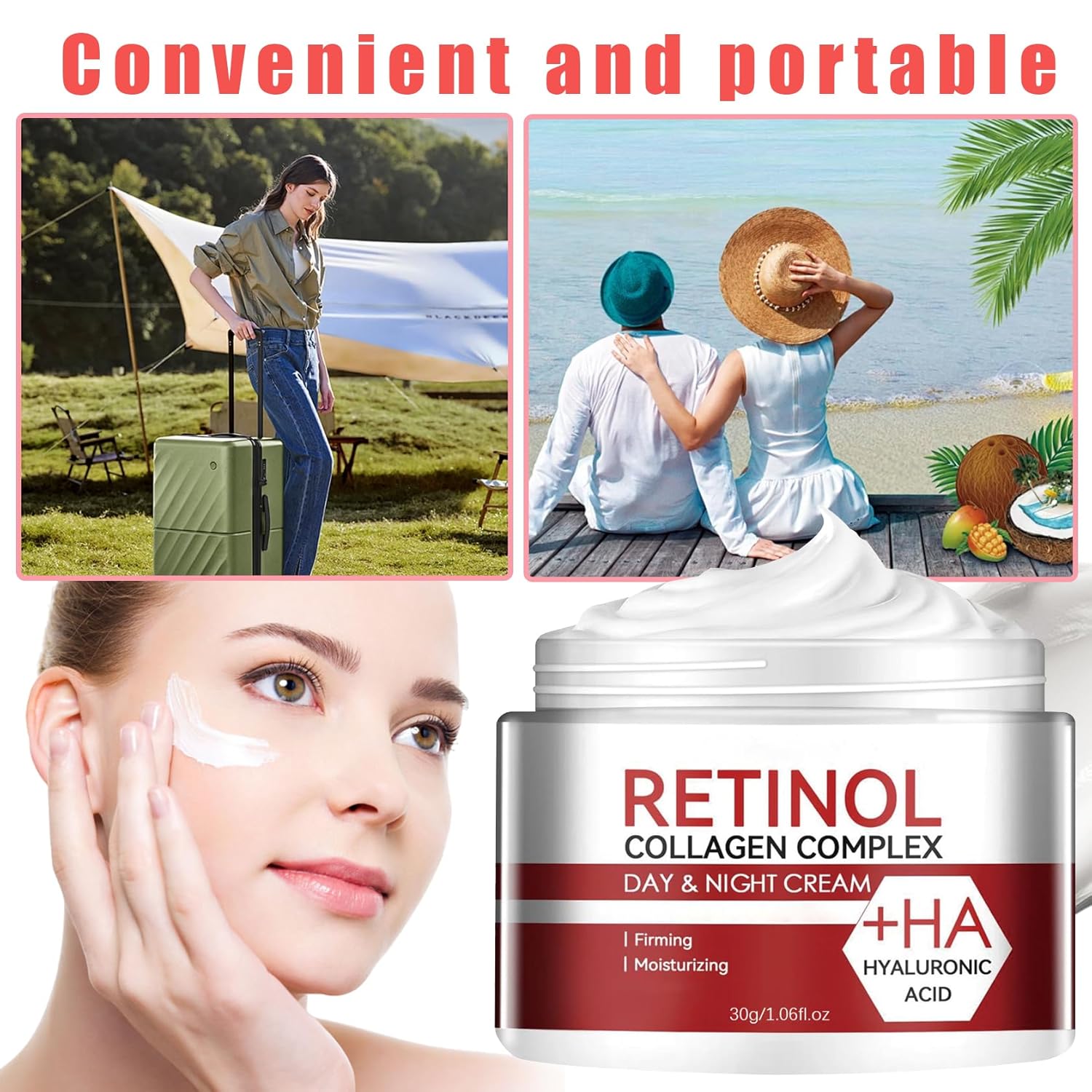 2PCS Retinol Face Moisturizer Cream,Hydrating Retinol Cream for Face with Hyaluronic Acid,Oil Control Long Lasting Moisturizing Day & Night Firming Collagen Facial Cream for Women & Men - Image 7
