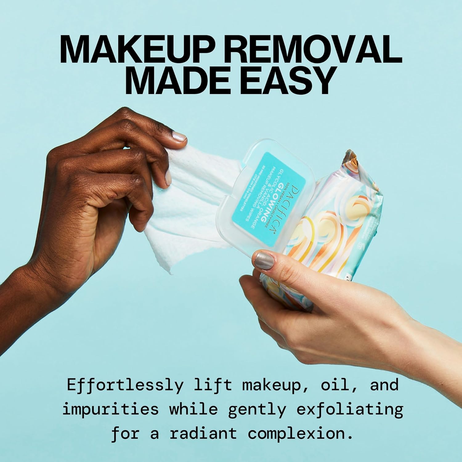 Pacifica Organic Makeup Remover Face Wipes 30 Count - Cleansing & Exfoliating Towelettes - Image 4