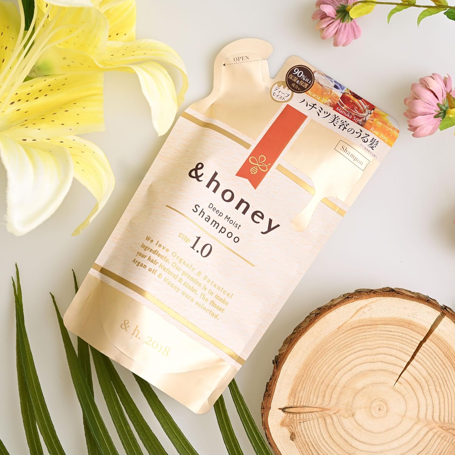 &-Honey Deep Moist Shampoo Refill Pouch 350ml - Moisturizing Honey Shampoo with Argan Oil for Dry Hair - Contains Manuka, Acacia & Japanese Honeys - Image 3