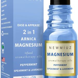 Migraine Roll on Stick Headache Magnesium Arnica Montana Oil Peppermint Eucalyptus Lavender Spearmint Essential Oil Stress Relief Gifts for Women