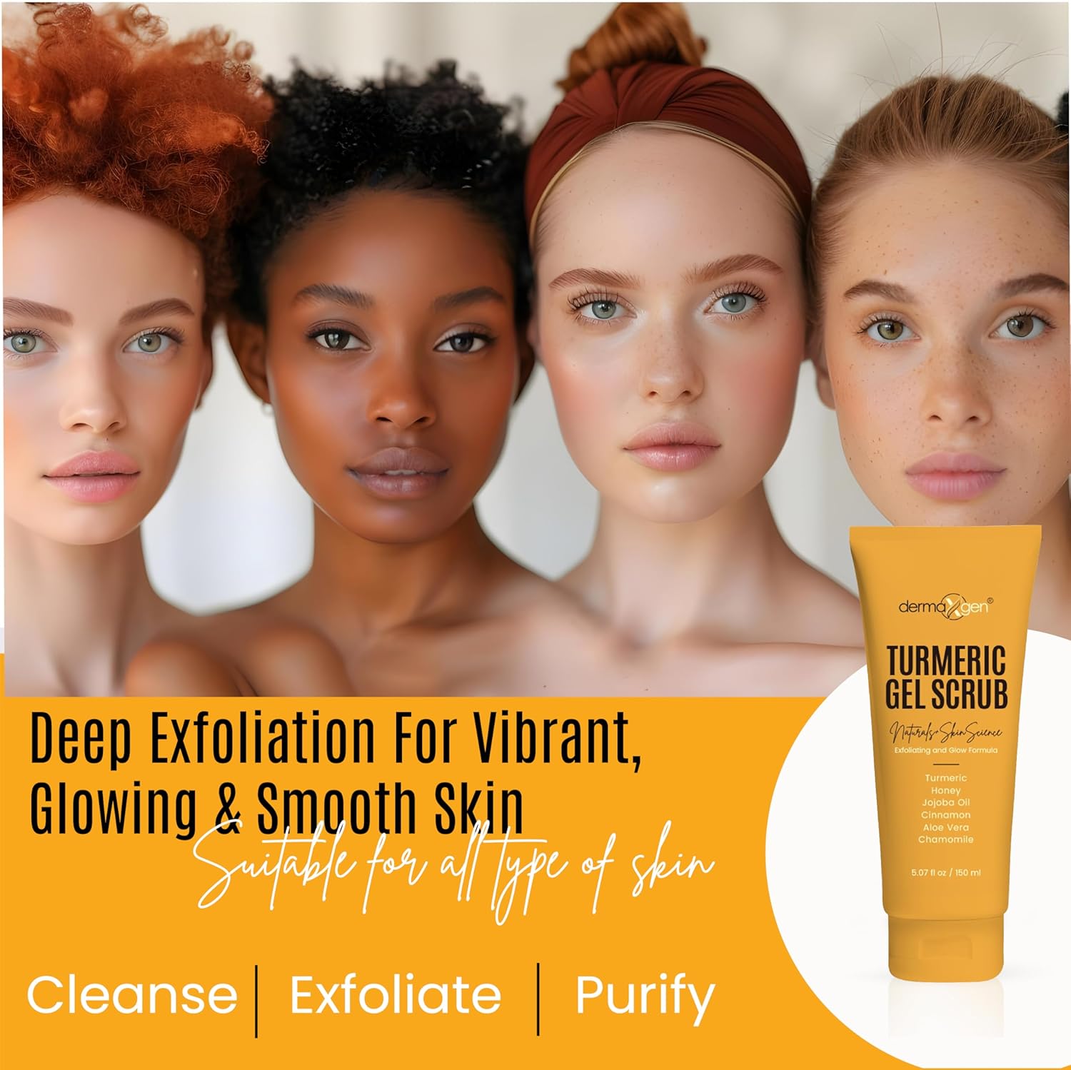 Turmeric Gel Scrub โ Exfoliate, Brighten, and Refresh Your Skin with Turmeric. Achieve a Smooth, Radiant Complexion by Removing Dead Skin Cells and Impurities for a Natural Glow - Image 3