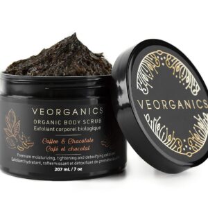 Organic Coffee & Chocolate Body Scrub by VeOrganics - Premium Moisturizing, Tightening and Detoxifying Exfoliant
