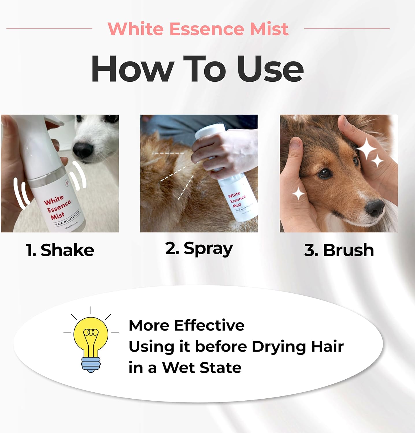JAYU PET White Essence Mist - Dog Itch Relief, Hypoallergenic Soothing Spray, Dandruff & Dry Skin Spray (5.8fl oz, 170ml) - Image 8