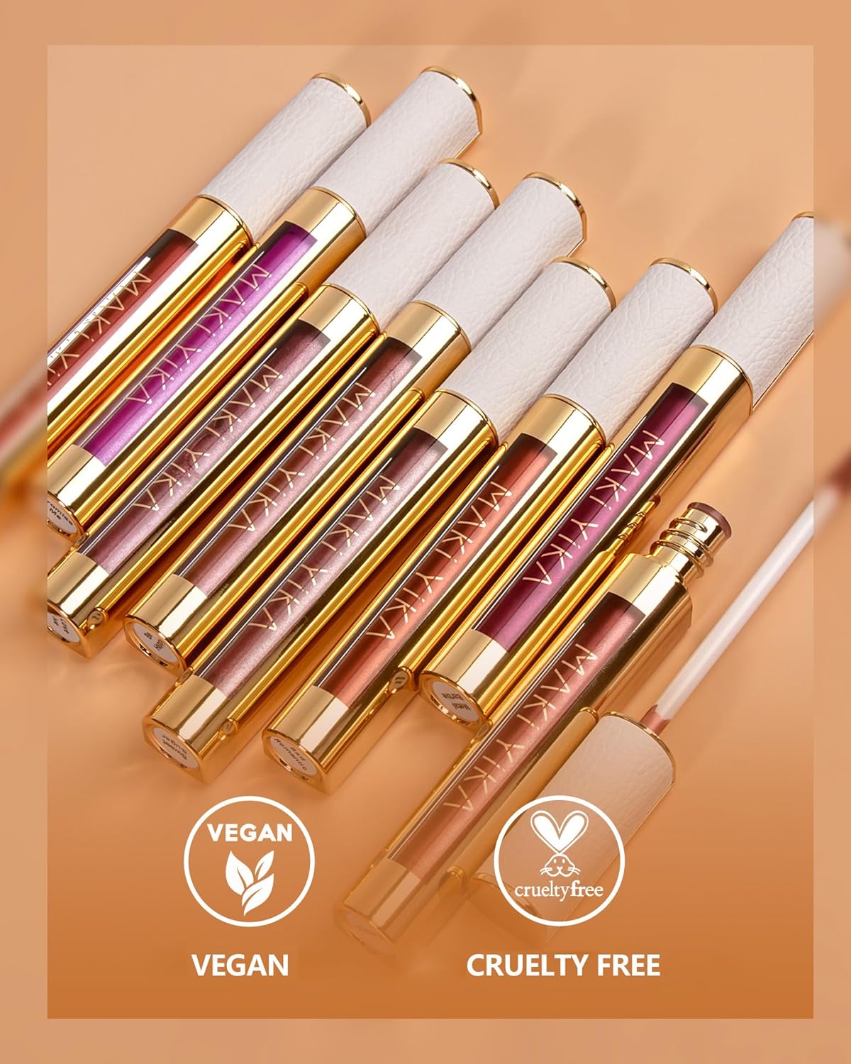 MAKI YIKA Metallic Pink Glitter Liquid Lip Gloss for Women Long Lasting 6ml Capacity - Image 7