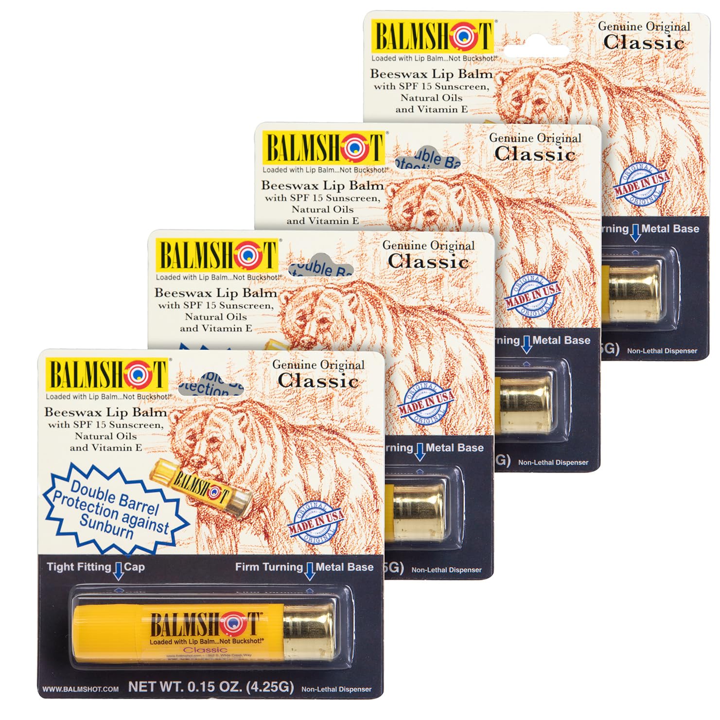 BALMSHOT Classic 4 Pack Moisturizing Lip Balm for Soft, Soothing Lips - Image 2