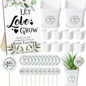 Tioncy Bridal Shower Favors for Guests Bulk 50 Include 1 Wedding Sign 50 Let Love Grow Succulent Tags 50 Pots 50 Stickers Wedding Shower Favor for Guest Baby Shower