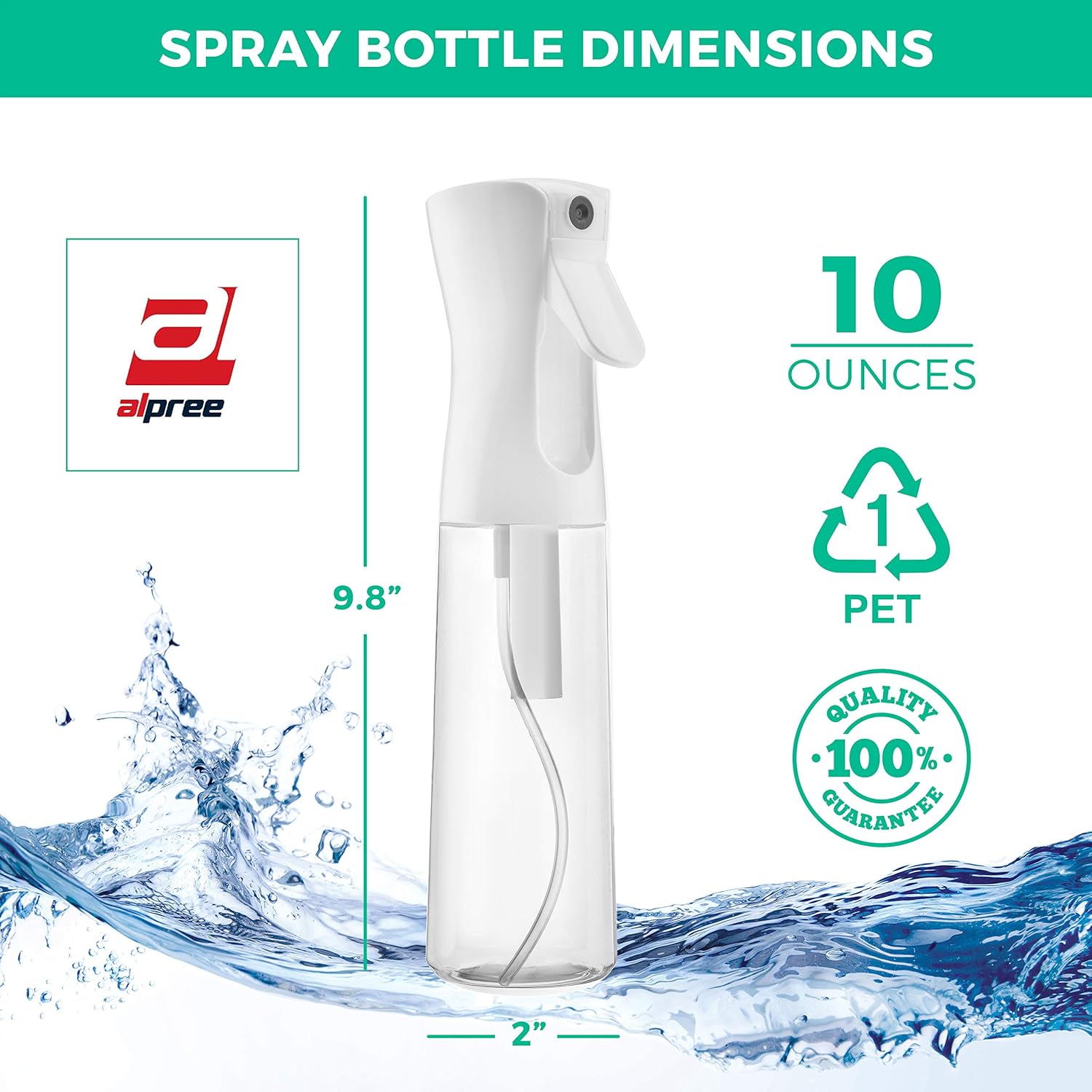 Hair Spray Bottle Continuous Water Mister Spray Bottle Empty Ultra Fine for Hair Styling, Pets, Plants, Cleaning, Misting & Skin Care, Salons, for Taming Hair in Morning, Curly Hair, Essential Oil Scents & More - Image 6