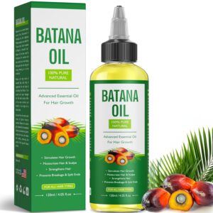 Batana Oil for Hair Growth 100% Pure and Natural Raw Batana Oil Organic Hair Oil from Honduras, Promotes Hair thickness and Repair Damaged Hair, 120ml