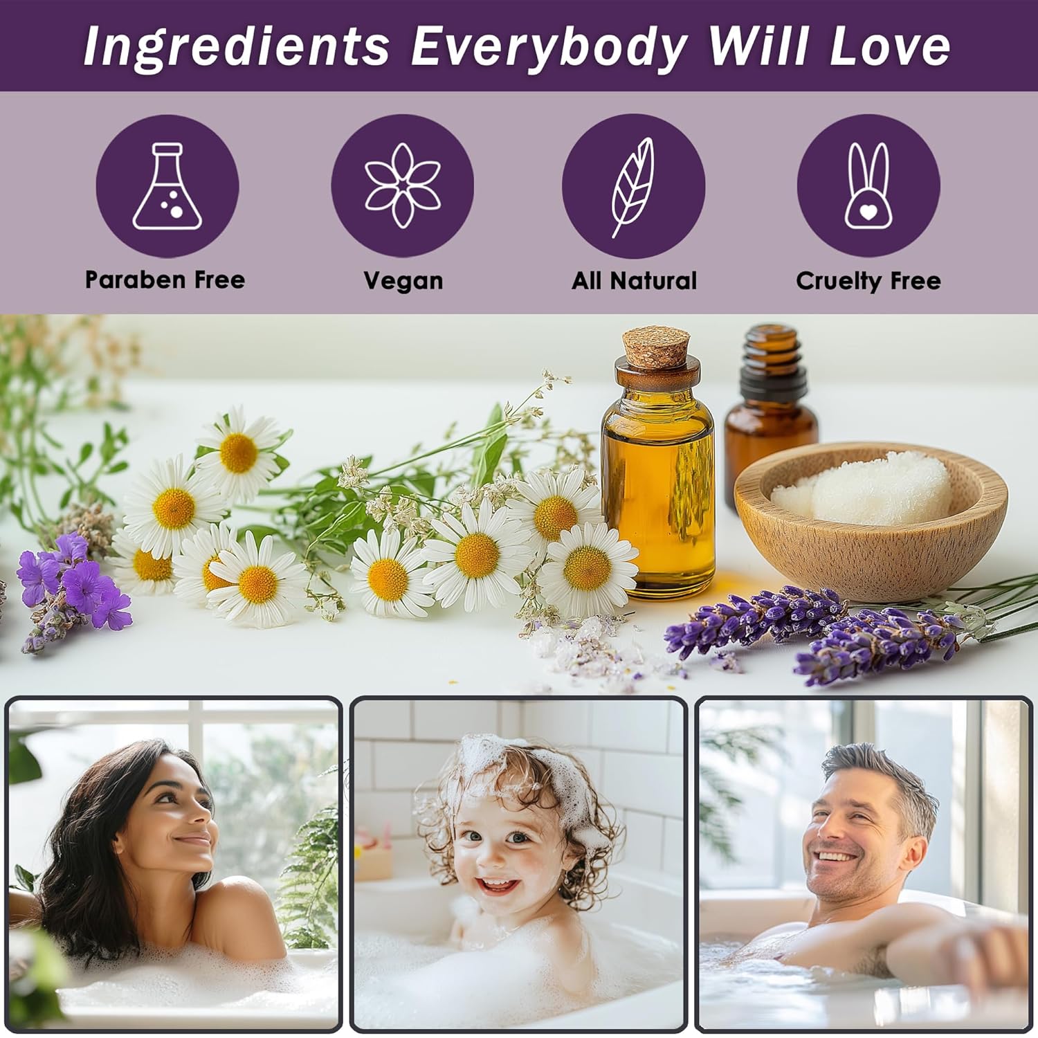 Spa Gift Baskets For Women - Luxury Bath Set With Lavender & Chamomile - Spa Kit Includes Body Wash, Bubble Bath, Lotion, Body Butter, Soap, Body Spray, Shower Puff, and Towel - Image 6