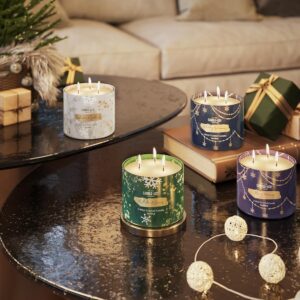 Candle-Lite Scented Candles, Flurries & Flannels Fragrance, 14 oz Three-Wick Aromatherapy Jar Candle, Perfect for Gifting and Celebration