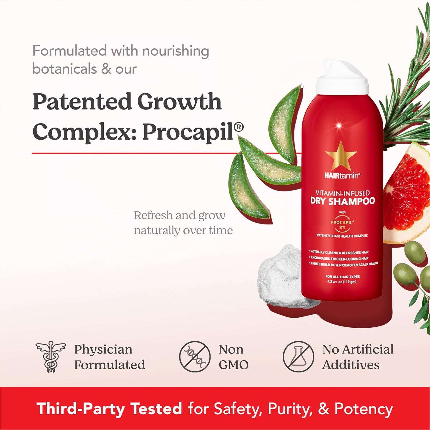 HAIRtamin Vitamin Infused Dry Shampoo for Women | Hair Texture Spray that Cleanses & Refreshes | Hair Complex for Healthy Thicker-Looking Hair | Procapil 3% & Vitamins for Scalp Health | Talc Free - Image 6