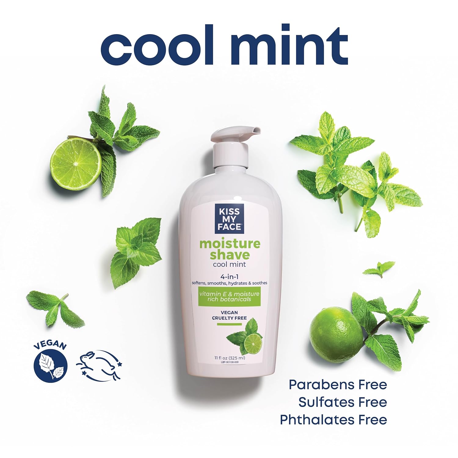 Kiss My Face 4-in-1 Moisture Shave, Cool Mint 11 oz - Image 2