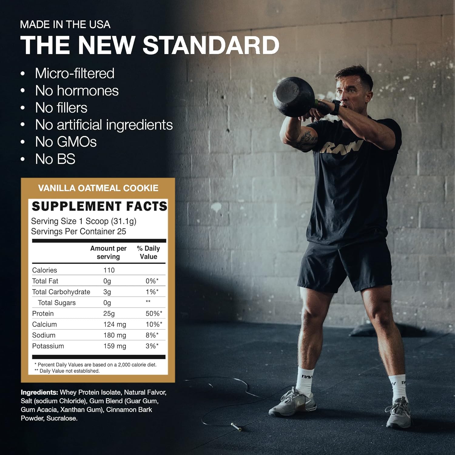 RAW Whey Isolate Protein Powder, Vanilla Oatmeal Cookie (CBUM Itholate Protein) - 100% Grass-Fed Sports Nutrition for Muscle Growth & Recovery - Low-Fat, Low Carb, Naturally Flavored - 25 Servings - Image 5