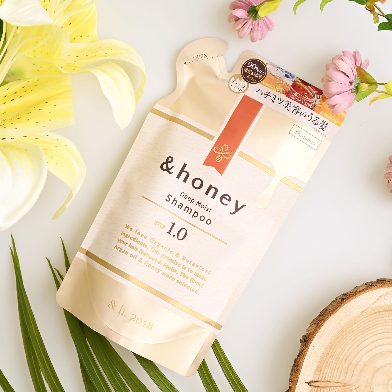 &-Honey Deep Moist Shampoo Refill Pouch 350ml - Moisturizing Honey Shampoo with Argan Oil for Dry Hair - Contains Manuka, Acacia & Japanese Honeys - Image 6