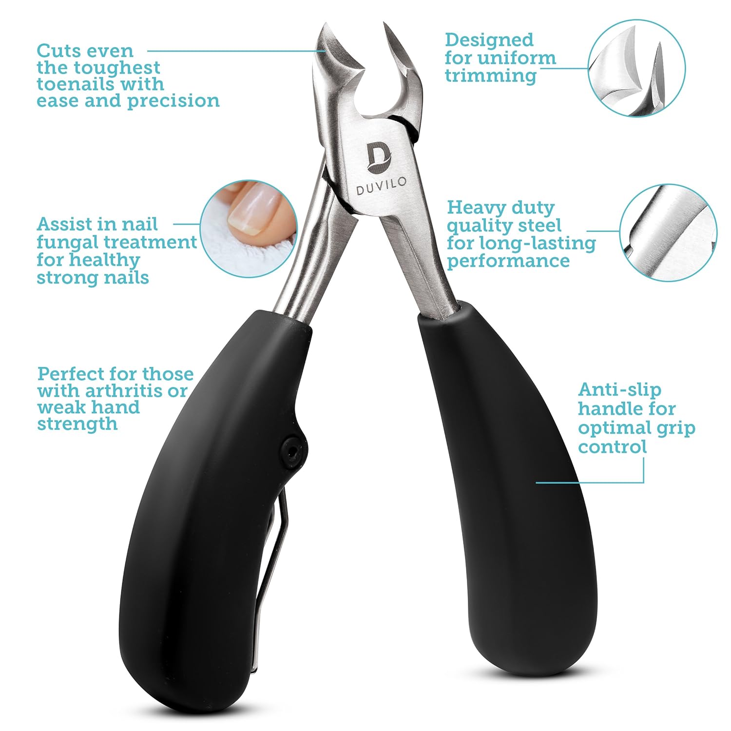 Heavy Duty Toenail Clippers for Thick Nails Sharp Blades Ergonomic Grip 13mm Jaw Capacity - Image 2