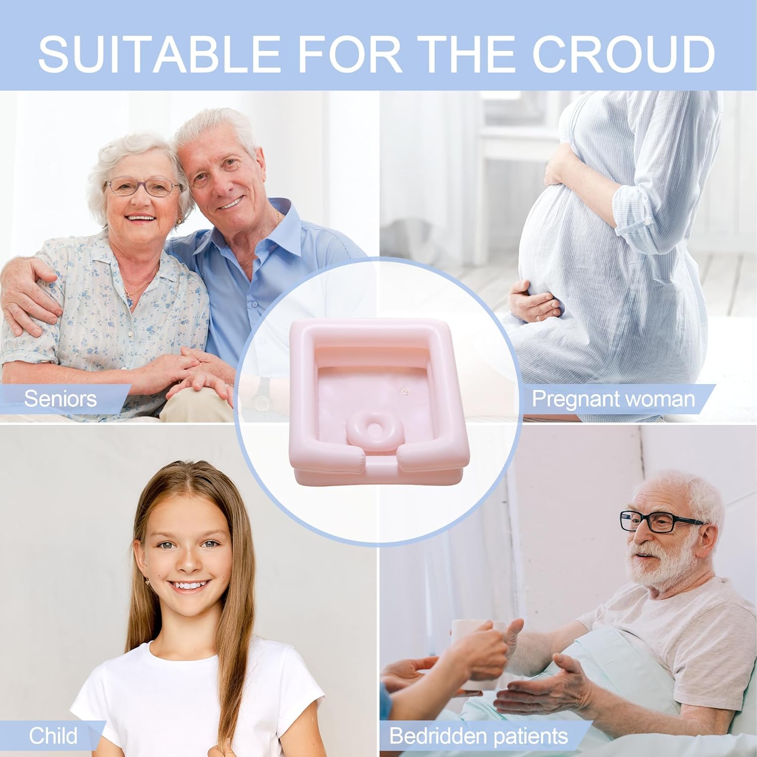 Inflatable Bedside Shampoo Set with Water Bag and Waterproof Shawl. Wash Hair in Bed for Children, the Elderly, Pregnant Women, Post-surgery or Bedridden Patients. Water Bag Capacity 2.1 Gallons (8L) - Image 9